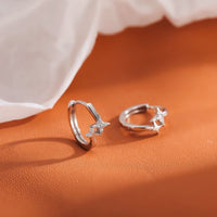 Fangxing Star Ear Buckle S925 Pure Silver Earrings