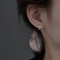 Fangxing Star Ear Buckle S925 Pure Silver Earrings