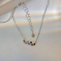 Colorful Crystal Rainbow Sterling Silver Necklace