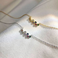 Colorful Crystal Rainbow Sterling Silver Necklace