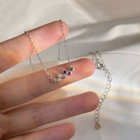 Colorful Crystal Rainbow Sterling Silver Necklace