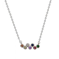 Colorful Crystal Rainbow Sterling Silver Necklace