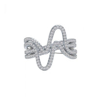 Double Layer Curved Lines Adjustable Sterling Silver Ring