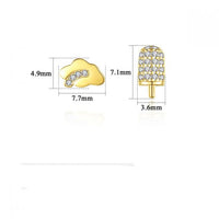Asymmetry Crystal Cloud and Ice Cream Stud Earrings
