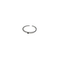 Minimal Black Heart Adjustable Sterling Silver Ring