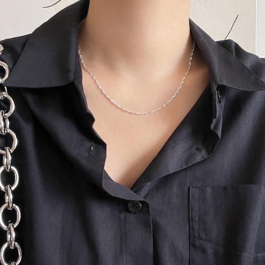 Masculine Hollow Pig Nose Sterling Silver Necklace