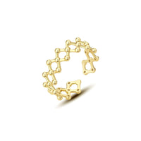 Hollow Bead Net Geometry Adjustable Ring