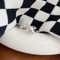 Double Layer Bead Knot Sterling Silver Adjustable Ring