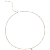 Mini Natural Pearl Bead Necklace, 18K Gold-Plated 925 Sterling Silver