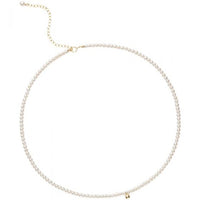 Mini Natural Pearl Bead Necklace, 18K Gold-Plated 925 Sterling Silver