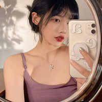 Sweet Girl Crystal Bow-knot Necklace