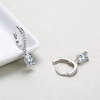 Geometry Baguette 925 Sterling Silver Dangling Earrings