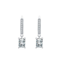 Geometry Baguette 925 Sterling Silver Dangling Earrings