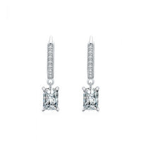 Geometry Baguette 925 Sterling Silver Dangling Earrings