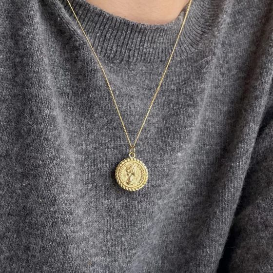 Elizabeth Portrait Coin 925 Sterling Silver Necklace