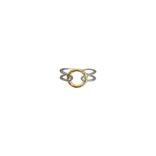 Geometry Circle Double Layer 925 Sterling Silver Adjustable Ring