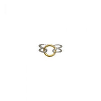 Geometry Circle Double Layer 925 Sterling Silver Adjustable Ring