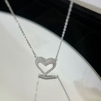 Promise Hollow Heart 925 Sterling Silver Necklace