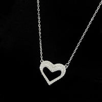 Promise Hollow Heart 925 Sterling Silver Necklace