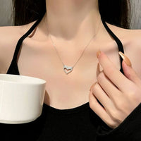 Promise Hollow Heart 925 Sterling Silver Necklace