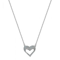 Promise Hollow Heart 925 Sterling Silver Necklace