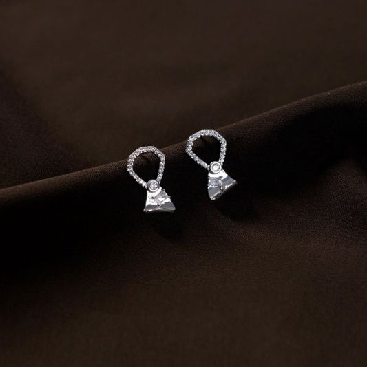 Geometry CZ Sterling Silver Stud Earrings