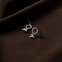 Geometry Crystal Sterling Silver Stud Earrings