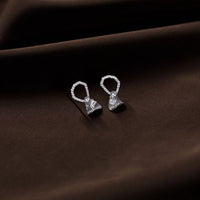 Geometry Crystal Sterling Silver Stud Earrings