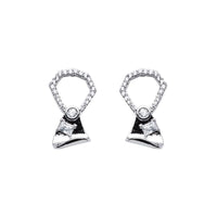 Geometry Crystal Sterling Silver Stud Earrings
