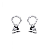 Geometry Crystal Sterling Silver Stud Earrings