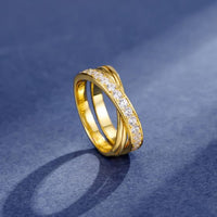 Crystal Cross Adjustable 925 Sterling Silver Ring