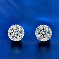 Classic Windmill Moissanite Crystal Stud Earrings, 925 Sterling Silver