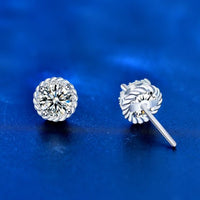 Classic Windmill Moissanite Crystal Stud Earrings, 925 Sterling Silver