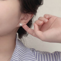 Sakura Moissanite Crystal Stud Earrings - 925 Sterling Silver