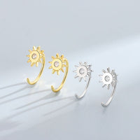 Sunshine Crystal Stud Earrings in 925 Sterling Silver
