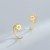 Sunshine Crystal Stud Earrings in 925 Sterling Silver