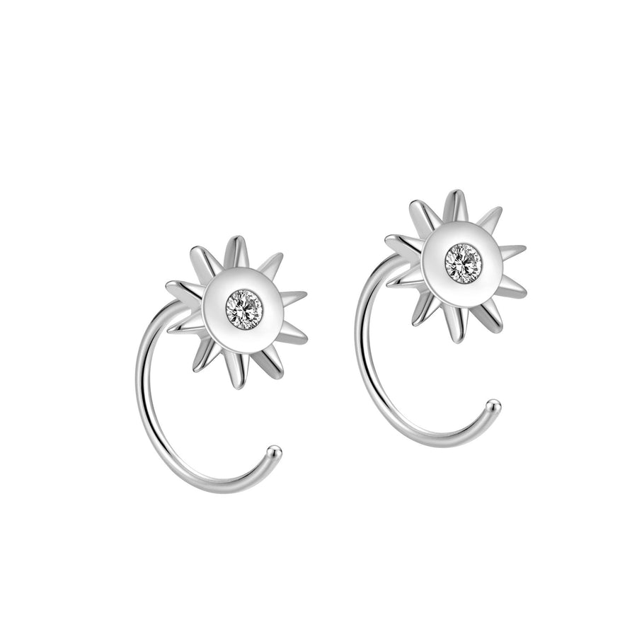 Sunshine Crystal Stud Earrings in 925 Sterling Silver