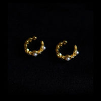 Classic Mini Round Shell Pearl Non-Pierced Earrings, 925 Sterling Silver