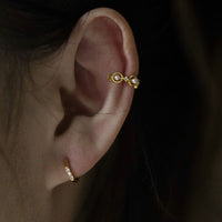 Classic Mini Round Shell Pearl Non-Pierced Earrings, 925 Sterling Silver