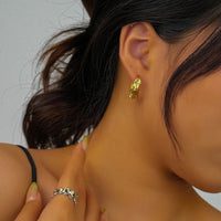 Natural Pearl Twisted Sterling Silver Hoop Earrings