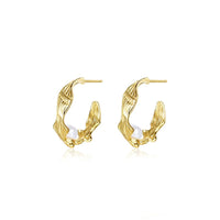 Natural Pearl Twisted Sterling Silver Hoop Earrings