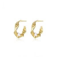 Natural Pearl Twisted Sterling Silver Hoop Earrings