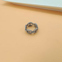 Men's Vintage Pig Nose Chain Sterling Silver Adjustable Ring