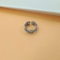 Men's Vintage Pig Nose Chain Sterling Silver Adjustable Ring