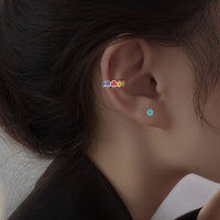 Colorful Rainbow Smile Face Non-Pierced Earring