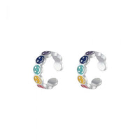 Colorful Rainbow Smile Face Non-Pierced Earring