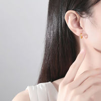 Asymmetrical Hexagram Crystal Hoop Earrings