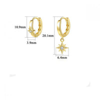 Asymmetrical Hexagram Crystal Hoop Earrings