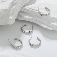 Geometric Irregular Crystal Hoop Earrings