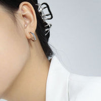 Geometric Irregular Crystal Hoop Earrings